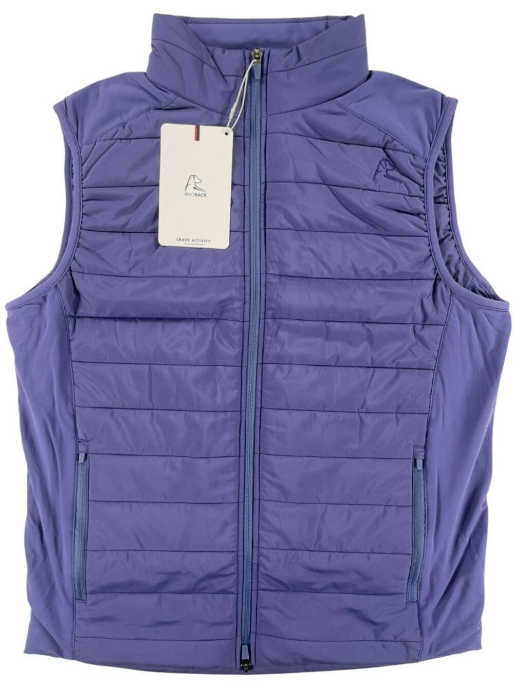 Rhoback Fulton Performance Vest Flag Blue Quilted Stretch Fabric Men's Sz M NEW